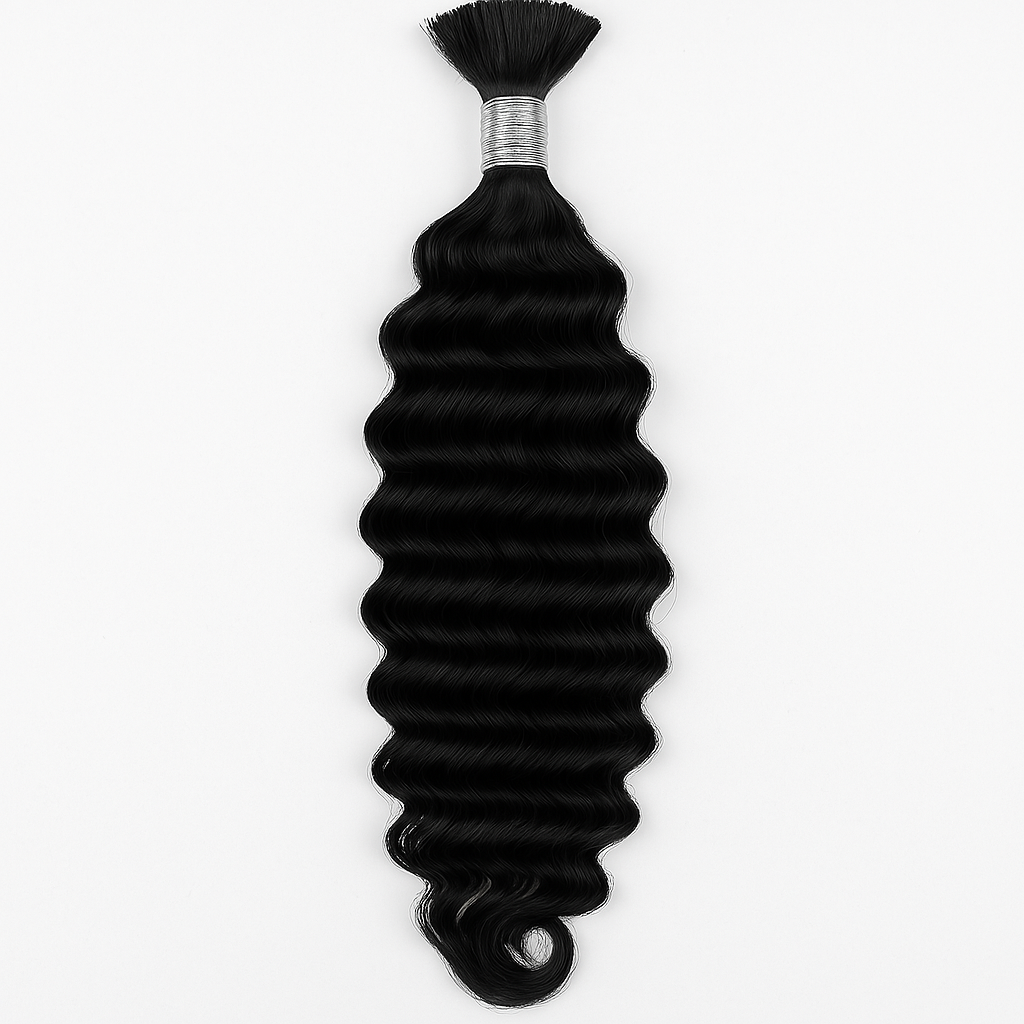 Virgin Natural DEEP WAVE Braiding Human Hair Curls (18-26 Inch)