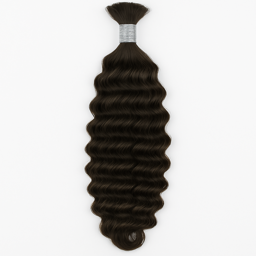 Virgin Natural DEEP WAVE Braiding Human Hair Curls (18-26 Inch)